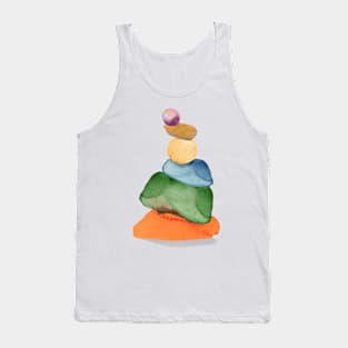 Cairn Zen Tower Orange Purple Tank Top